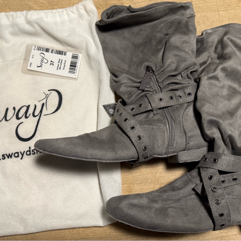 Sway’D Brand Urban Premiere Microfiber Dance Boots Size 37 in Gray (KC)